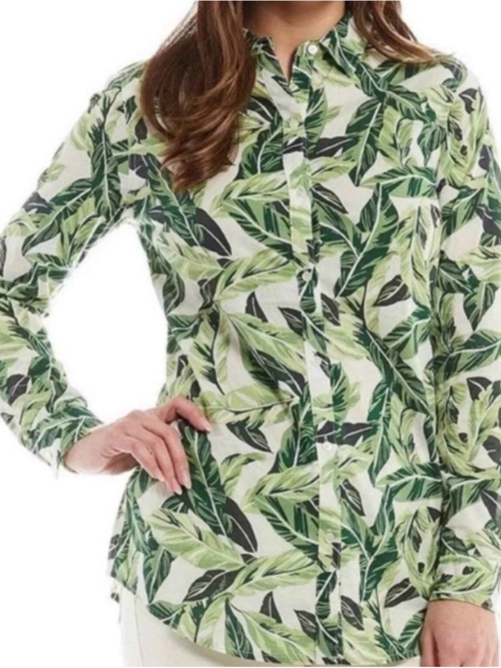 J. McLaughlin Botanical Resortwear Lois Blouse Small - Picture 1 of 7